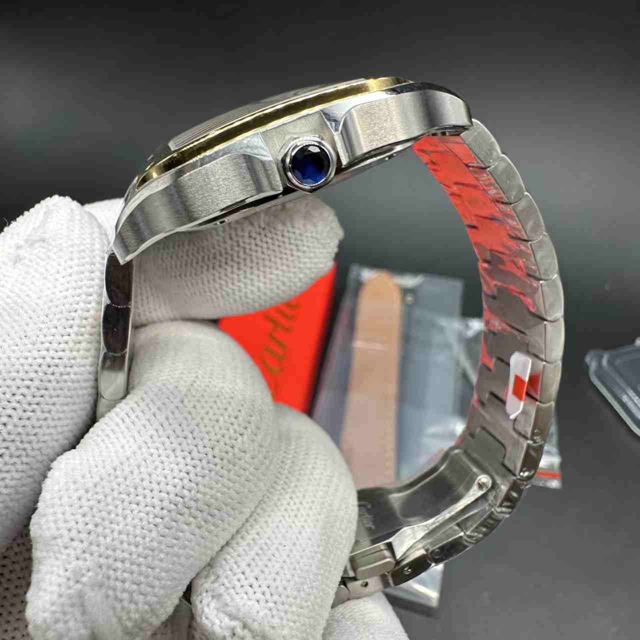 Santos women 35mm BV factory automatic top version 2tone gold case white dial come with an extra leather strap women watch 450$