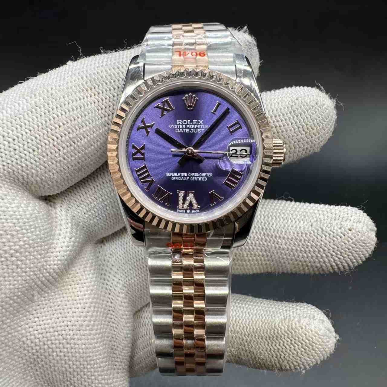 Datejust AAA 2tone rose gold 31mm purple dial jubilee band women watch 115$