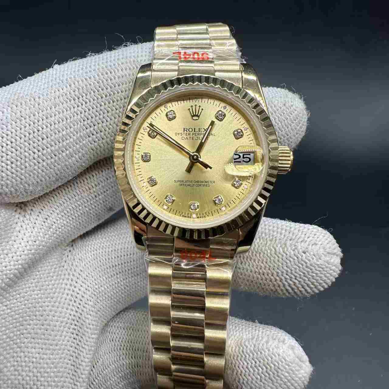 Datejust AAA all gold 31mm gold dial President band women watch 115$