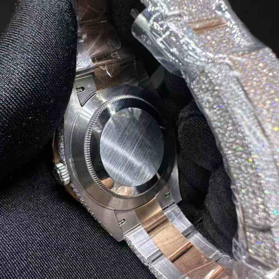 Rolex Datejust Moissanite Bustdown diamonds 2tone rose gold case 41mm Arabic diamonds dial big stones bezel oyster bracelet  3500$