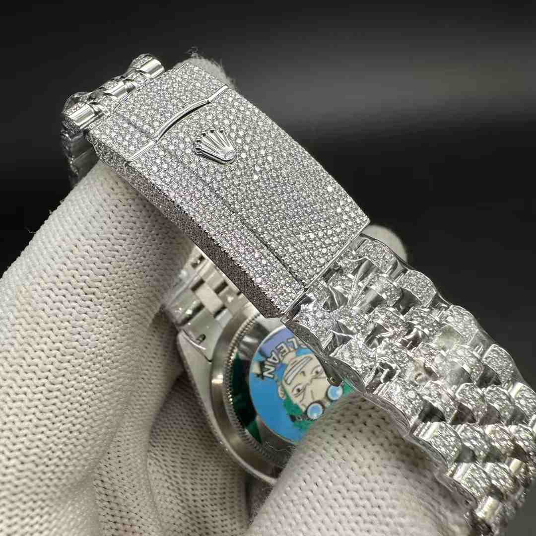 Datejust 36 Copy clean 3235 customized Moissanite diamonds case 36mm Pink dial Jubilee band women shiny watch. M130+L550 1500$