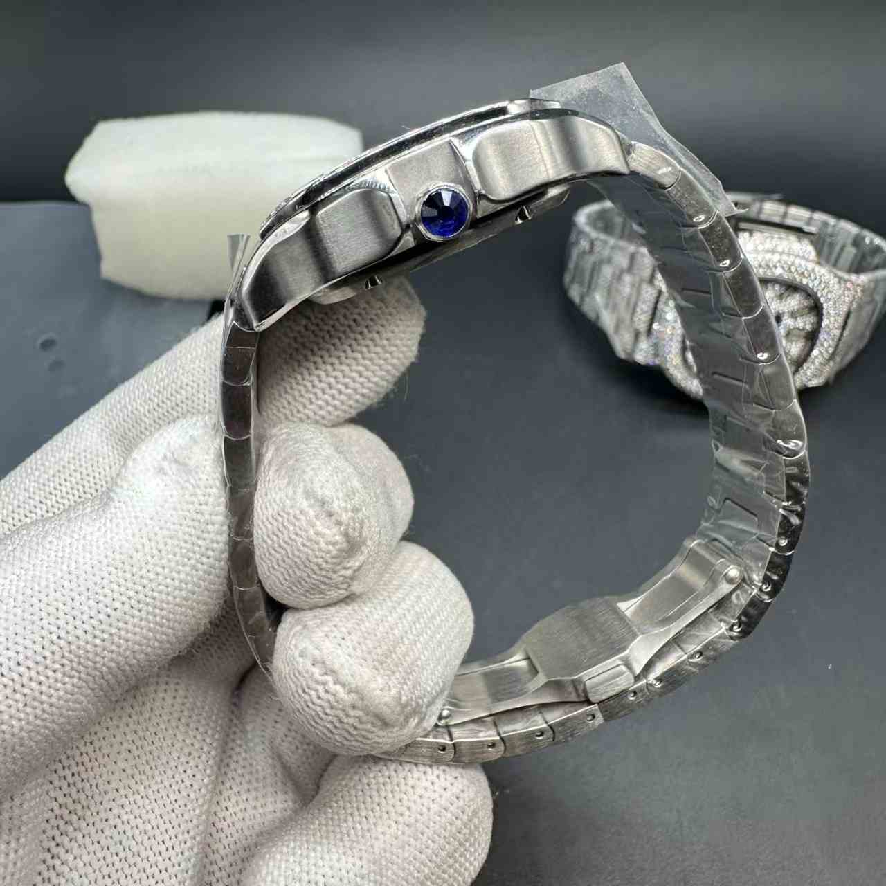 Santos women 35mm automatic AAA diamonds bezel white dial 125$