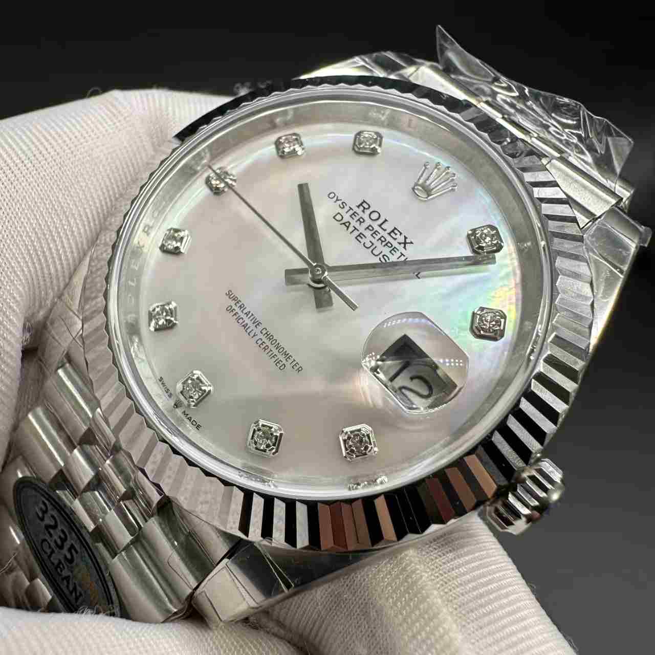 Datejust 41mm Copy clean 3235 automatic Steel case White pearl dial Jubilee band. 300$