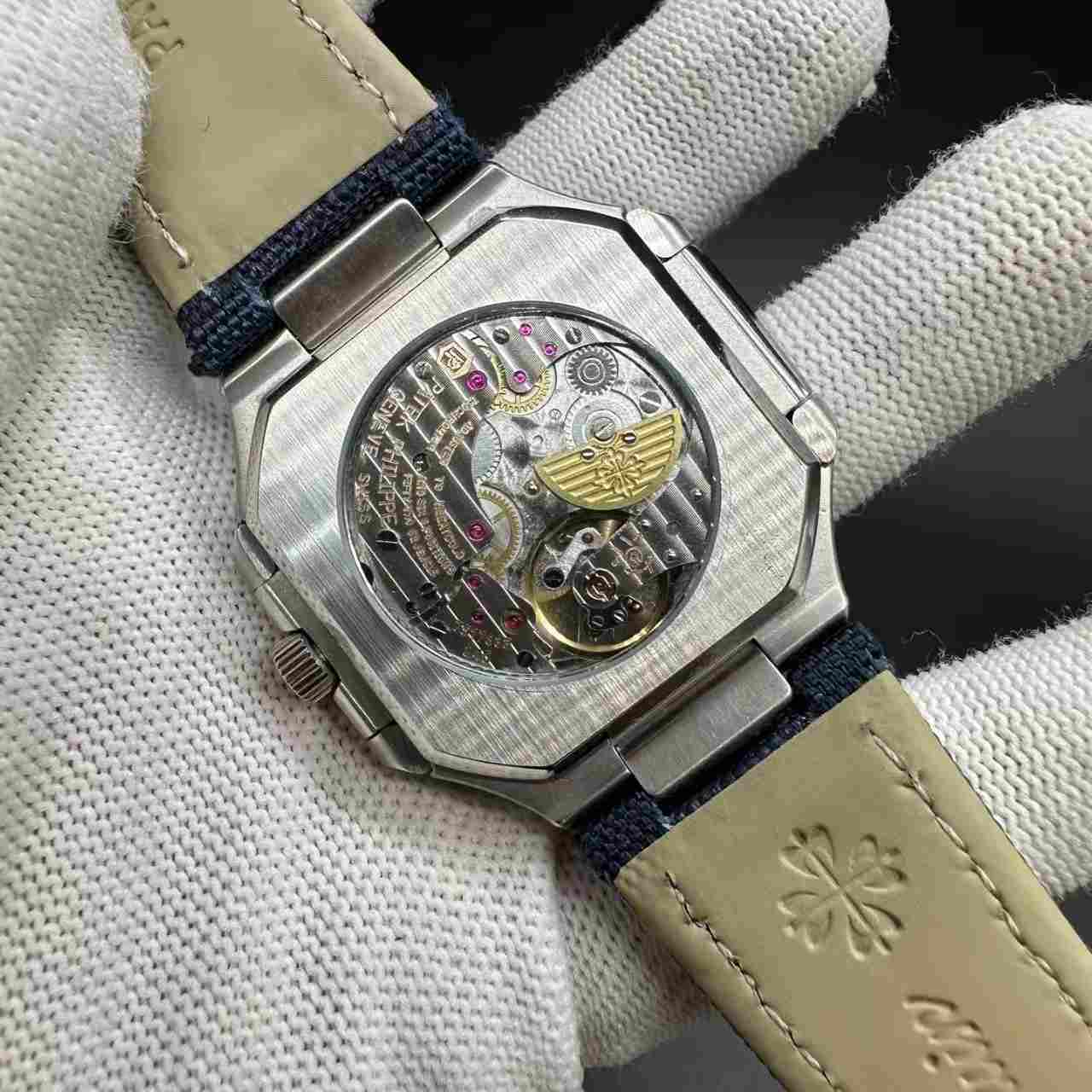 Patek Philippe AAA+ Square case blue dial black leather strap  145$