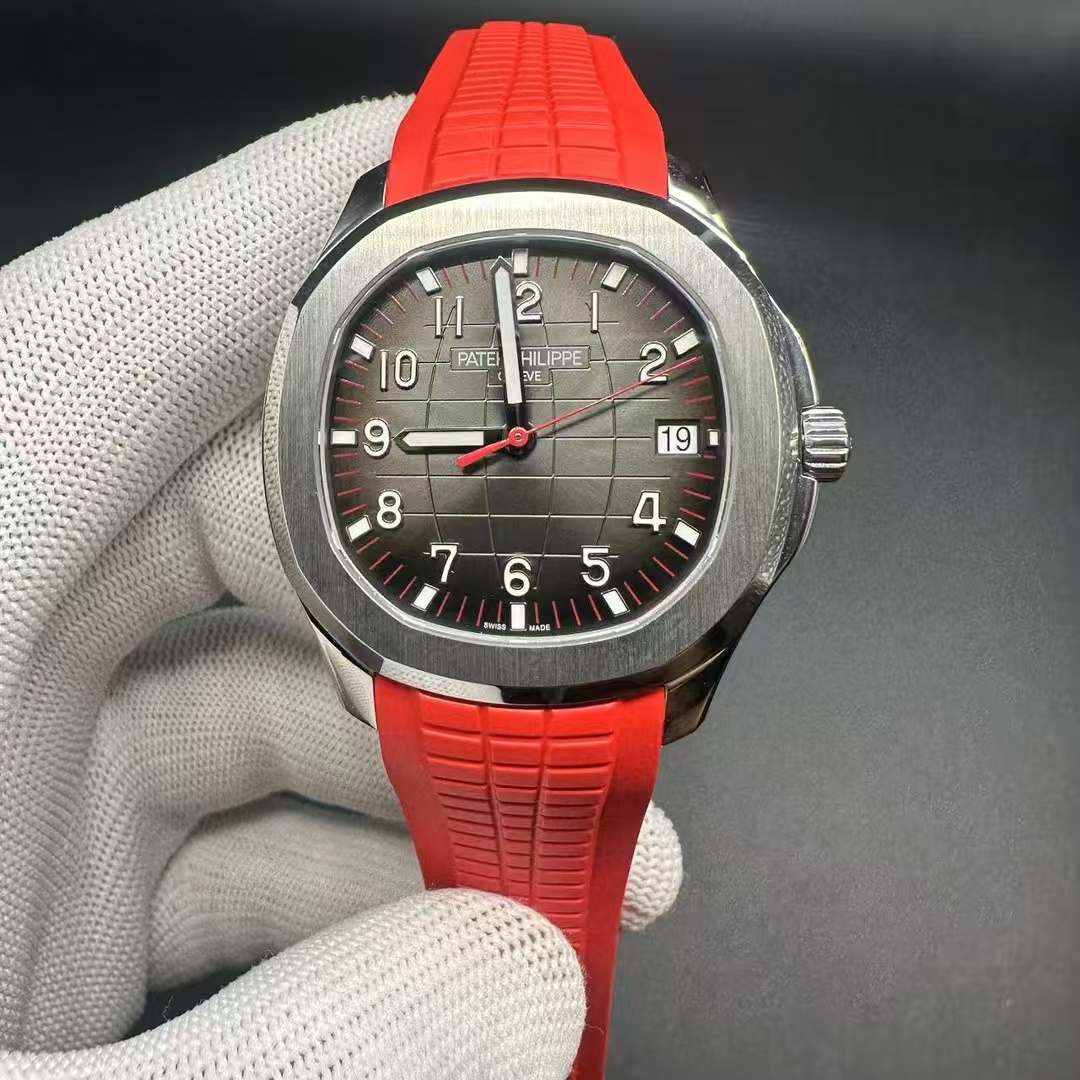 Patek Philippe Aquanaut 5167 3K factory Cal.324 automatic Steel case 40mm Gray dial Red rubber strap. 490$