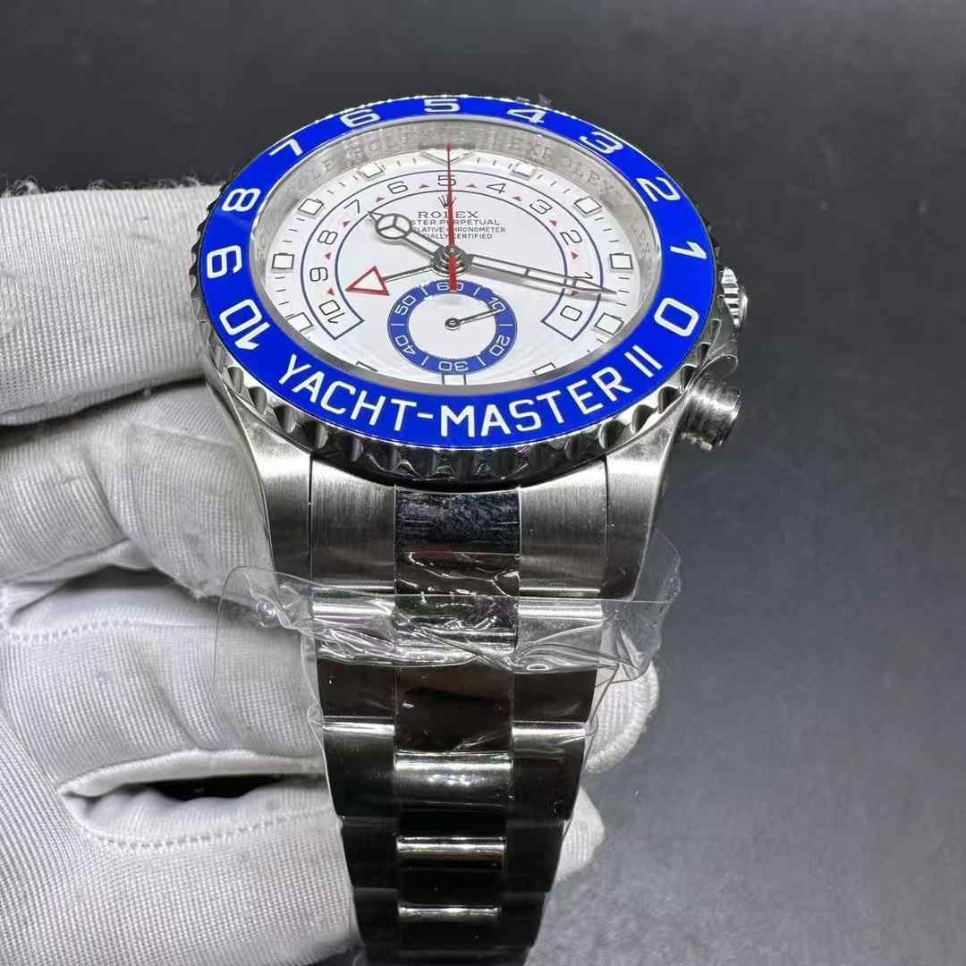 Rolex Yacht-Master II 116680 BP factory 7750 movement Steel case 42.5mm White dial Blue ceramic bezel  350$