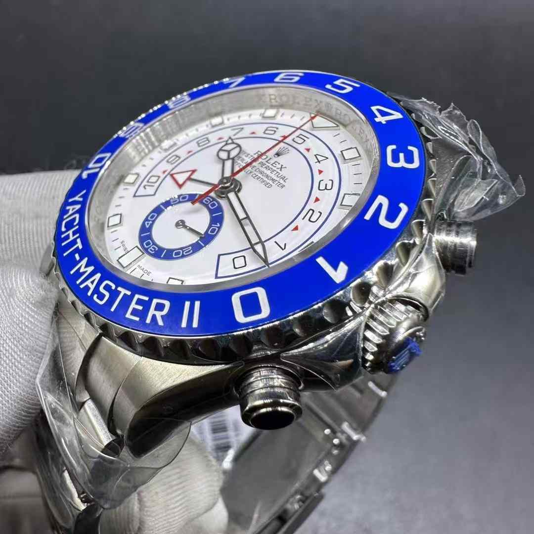 Rolex Yacht-Master II 116680 BP factory 7750 movement Steel case 42.5mm White dial Blue ceramic bezel  350$