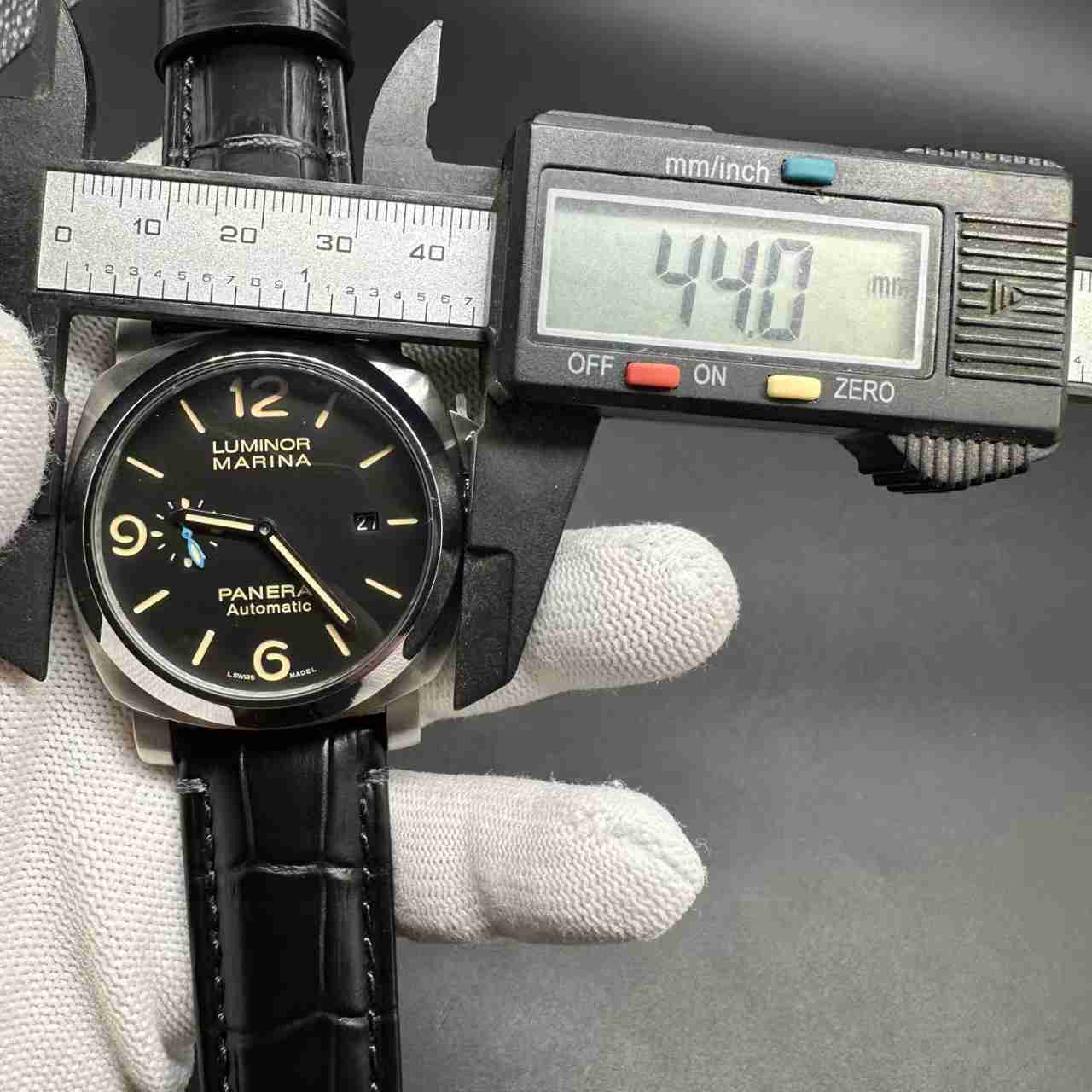 Panerai Luminor Marina AAA+ automatic Steel case 44mm black dial black leather strap. 150$