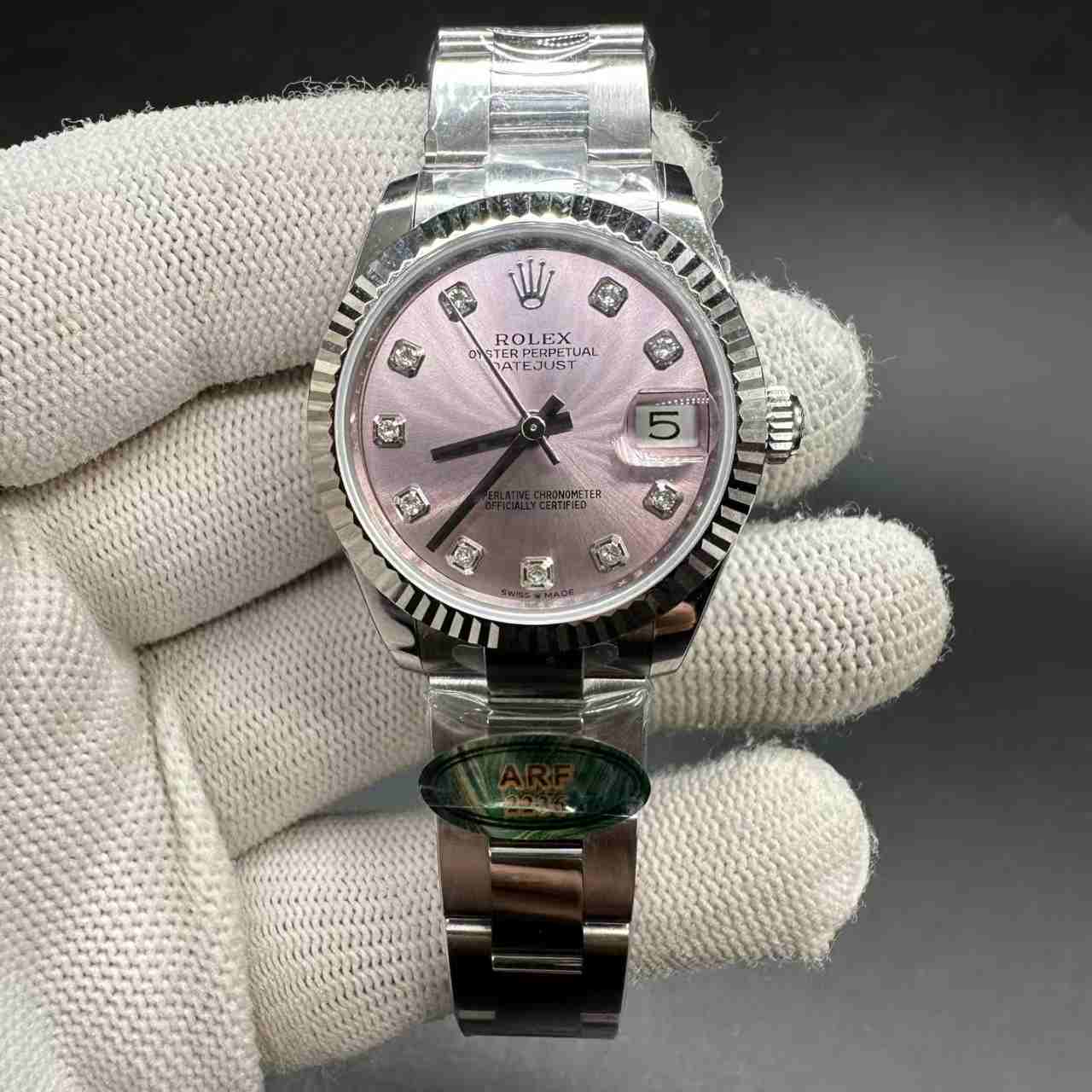 Datejust ARF 2236 pink dial 31mm oyster band women watch 380$