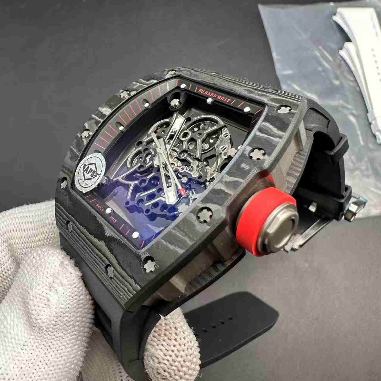 RM055 APS Black carbon skeleton 800$. Single strap price 100$.