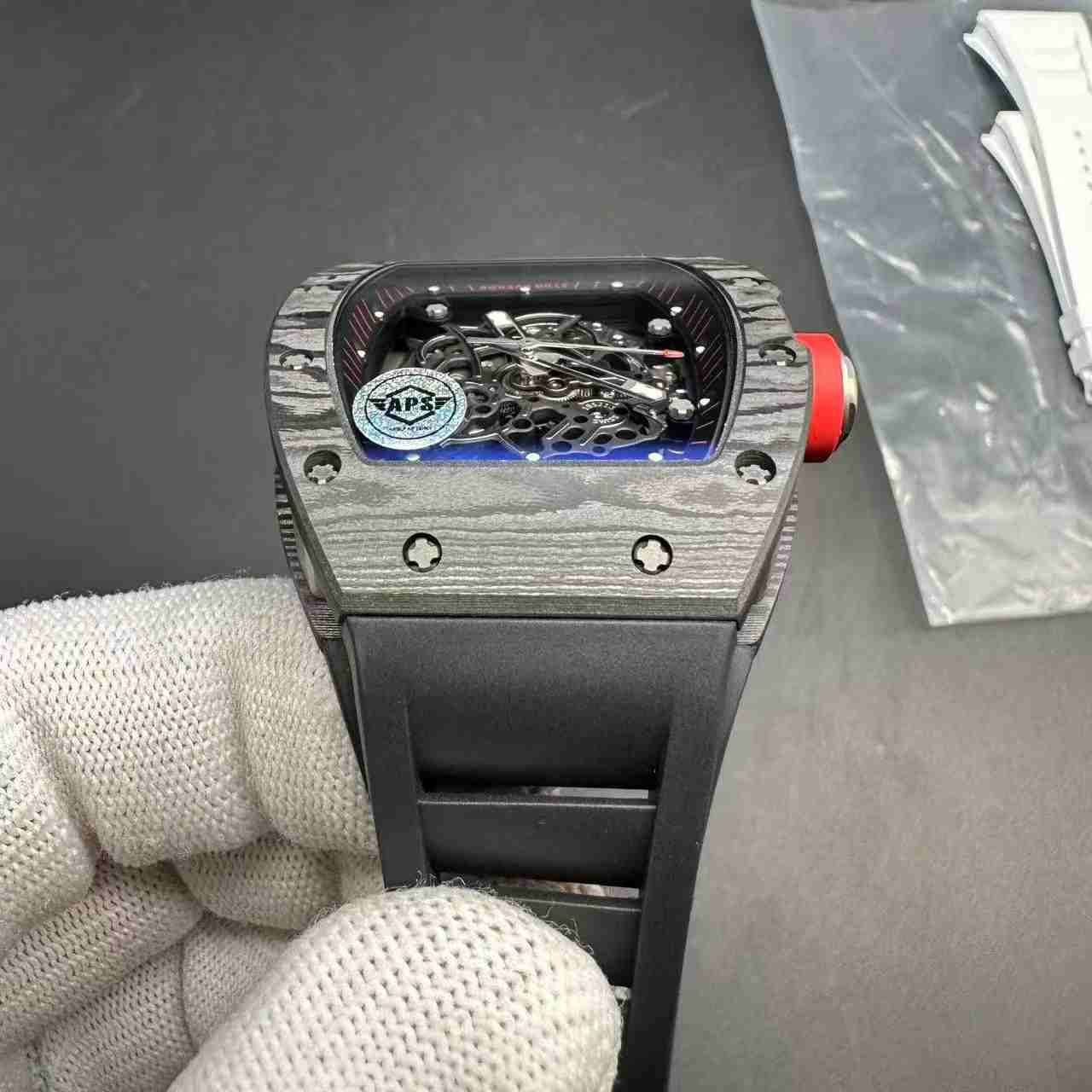 RM055 APS Black carbon skeleton 800$. Single strap price 100$.