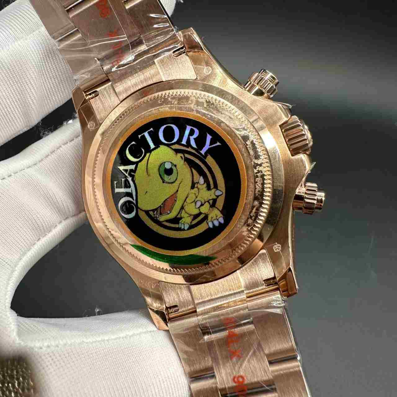 Daytona QF V6 Version gain weight 180g Chronograph 4131 automatic Rose gold case 39mm Baguette Rose dial Oyster band. 980$