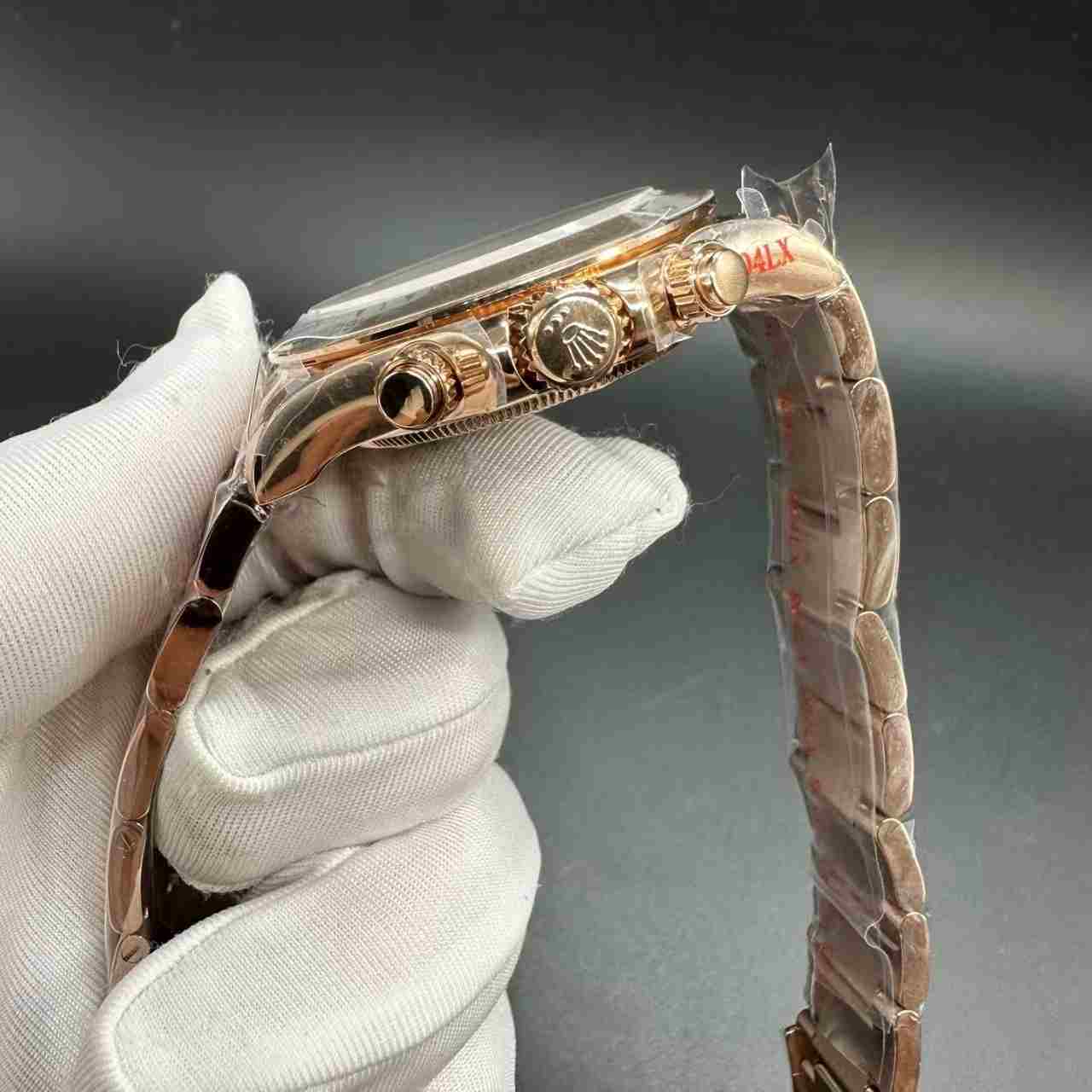 Daytona QF V6 Version gain weight 180g Chronograph 4131 automatic Rose gold case 39mm Baguette Rose dial Oyster band. 980$