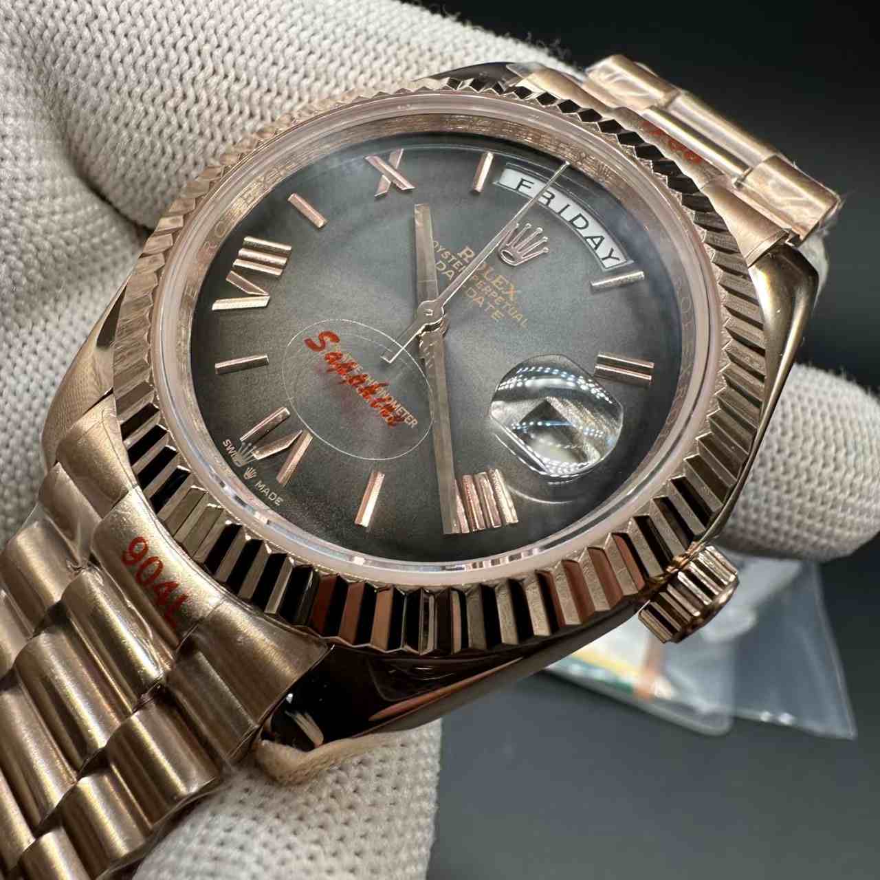 Daydate Ombré black dial rose gold case 40mm AAA+ GD factory automatic president band.  136$