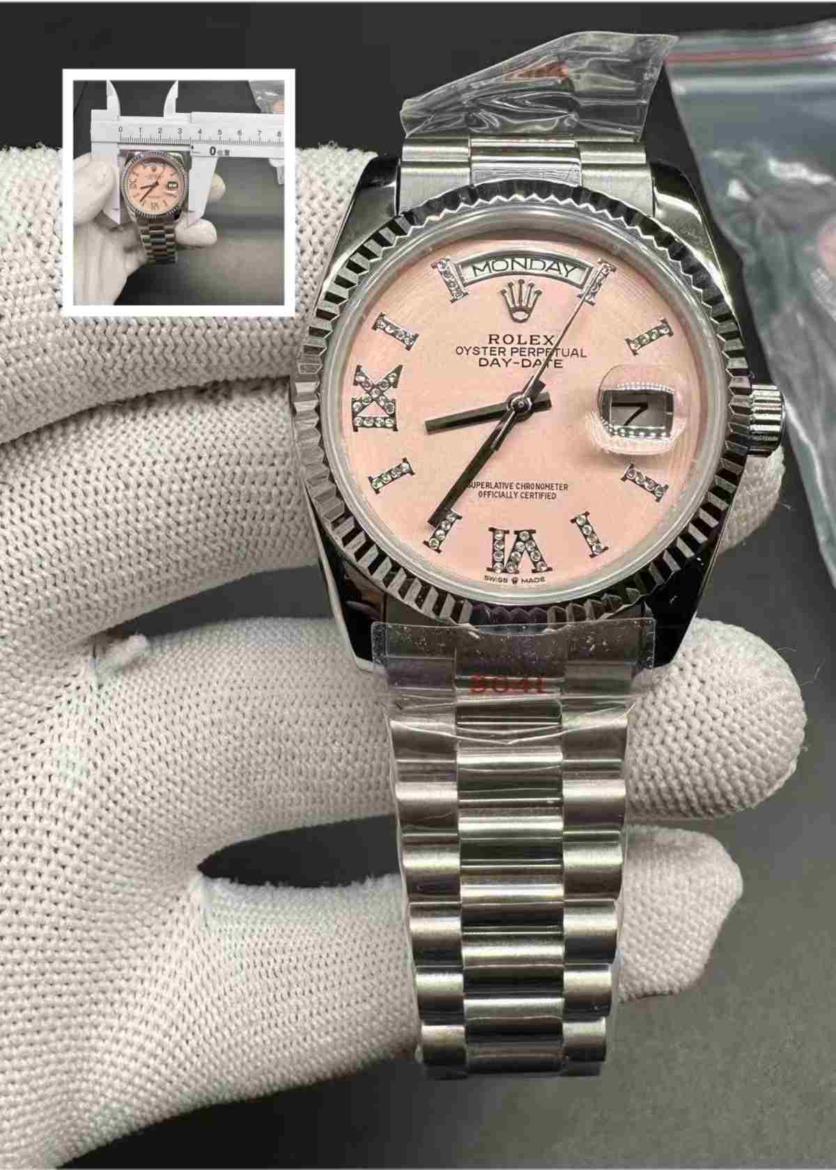 Daydate AAA automatic steel case 36mm pink dial women watch 115$