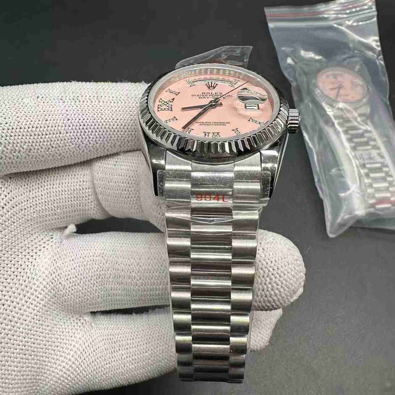 Daydate AAA automatic steel case 36mm pink dial women watch 115$