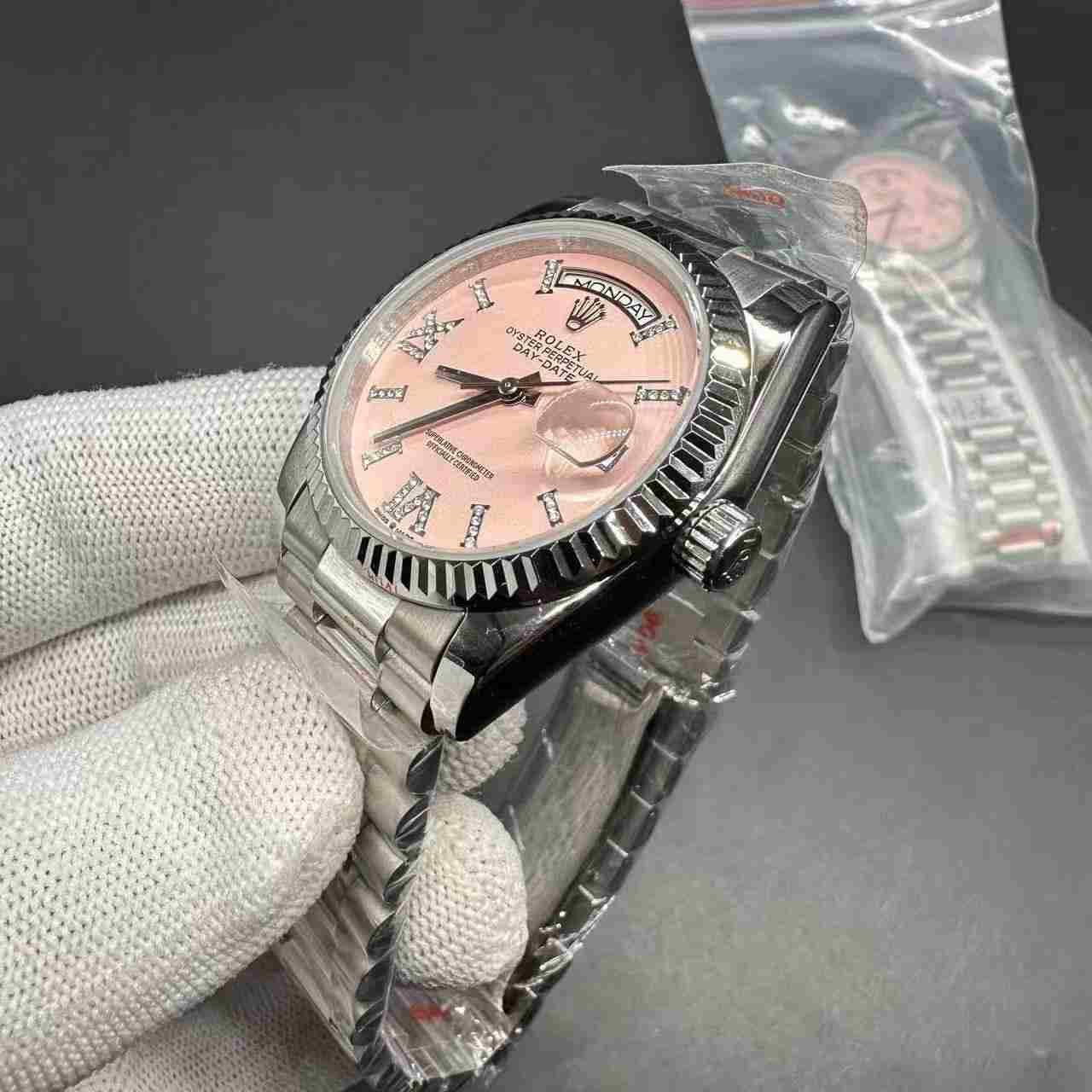 Daydate AAA automatic steel case 36mm pink dial women watch 115$