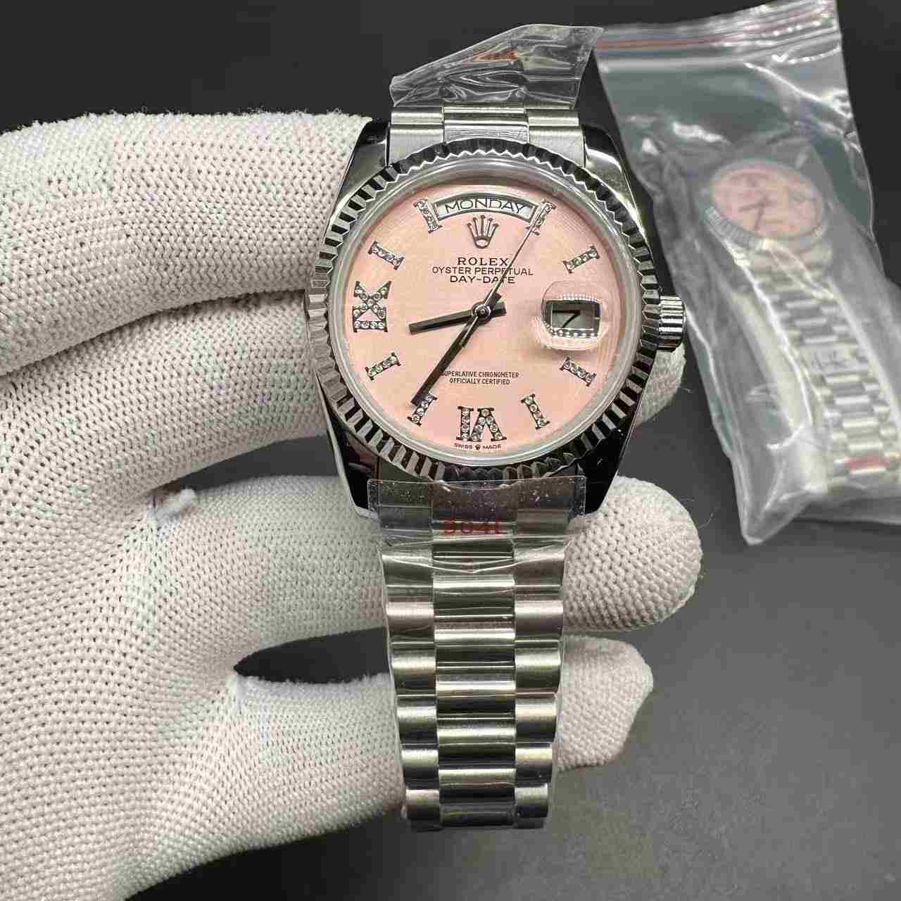 Daydate AAA automatic steel case 36mm pink dial women watch 115$