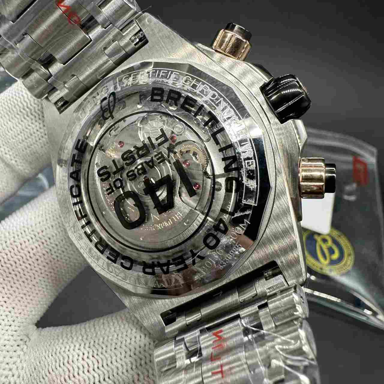 Breitling BLS V2 chronograph full works 2tone rose gold black dial  500$