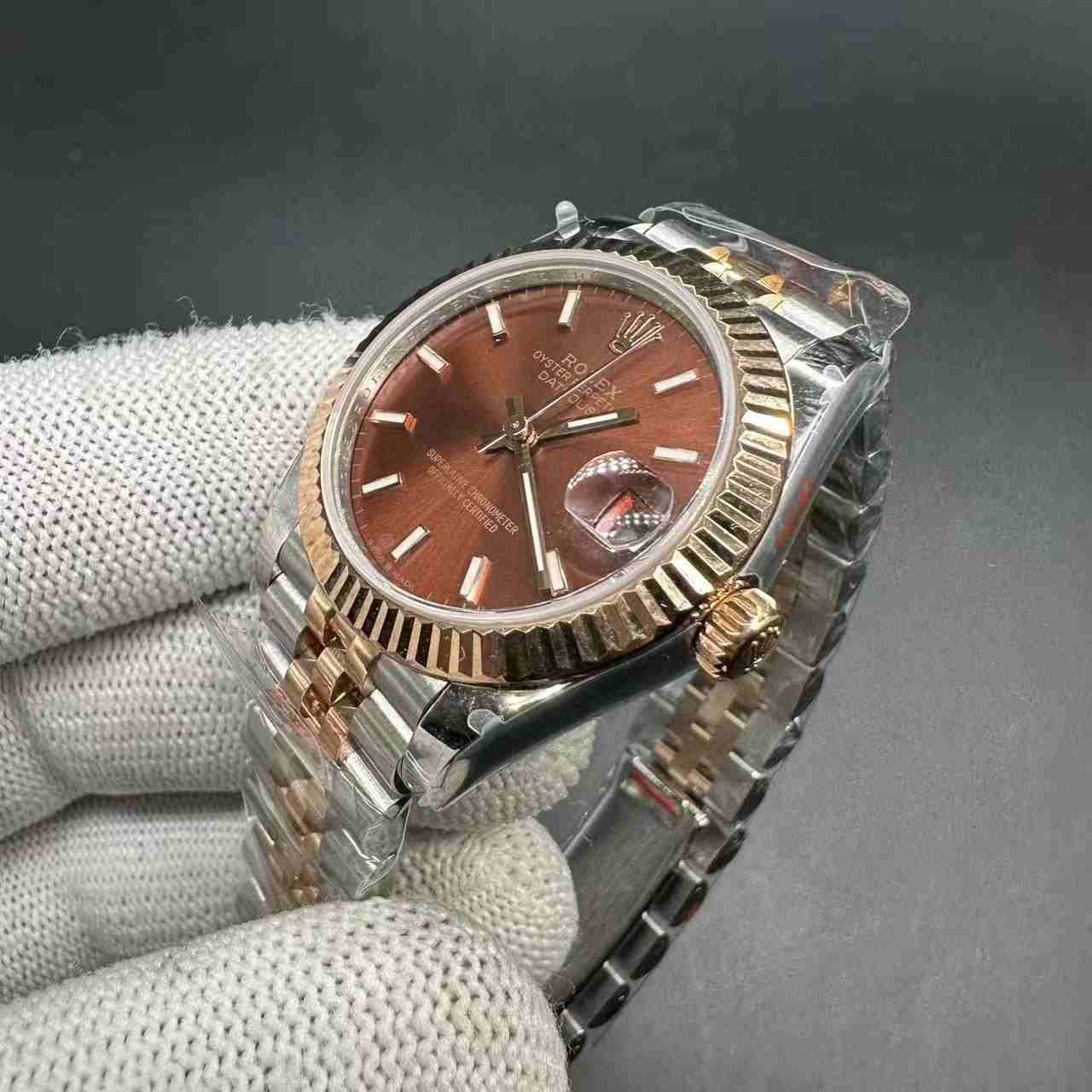 Datejust GM factory 2671 automatic rose gold 2tone 31mm brown dial jubilee band women watch. 390$