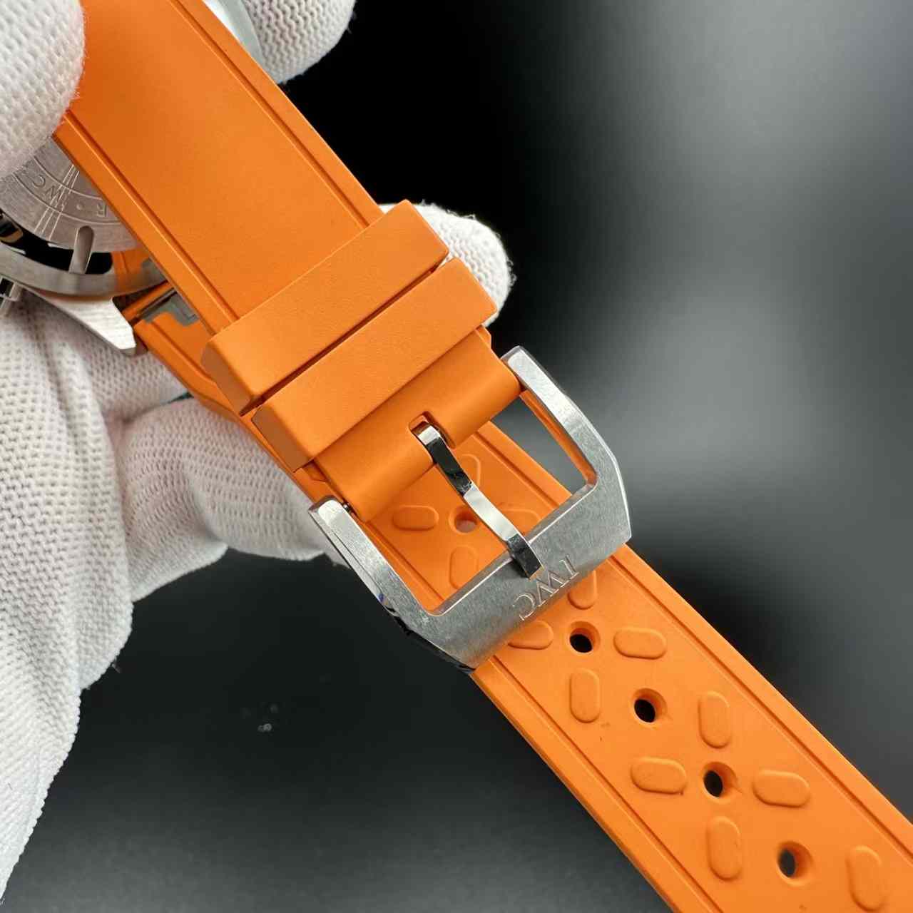 IWC super clone Steel case 43mm black dial orange rubber strap 420$