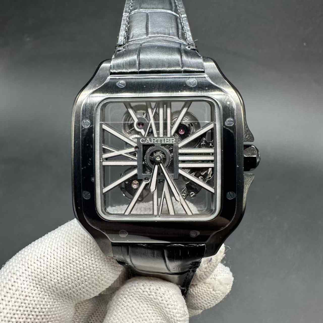 Santos skeleton ML super clone mechanical black case black leather 650$