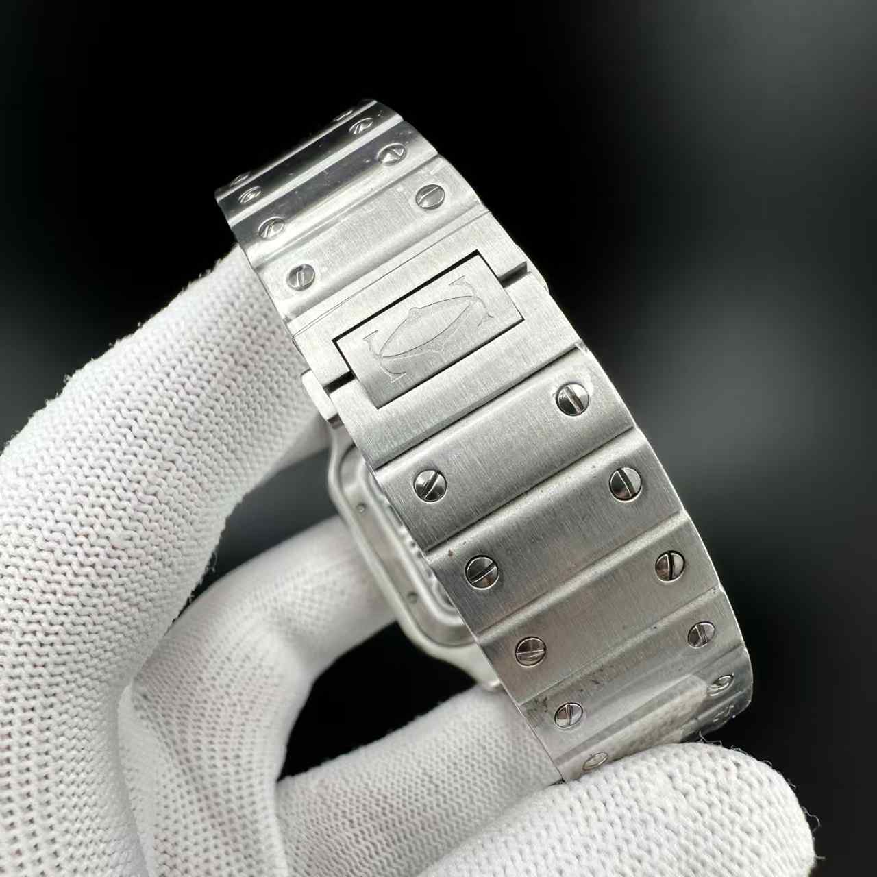 Santos skeleton blue bezel AAA quartz  115$