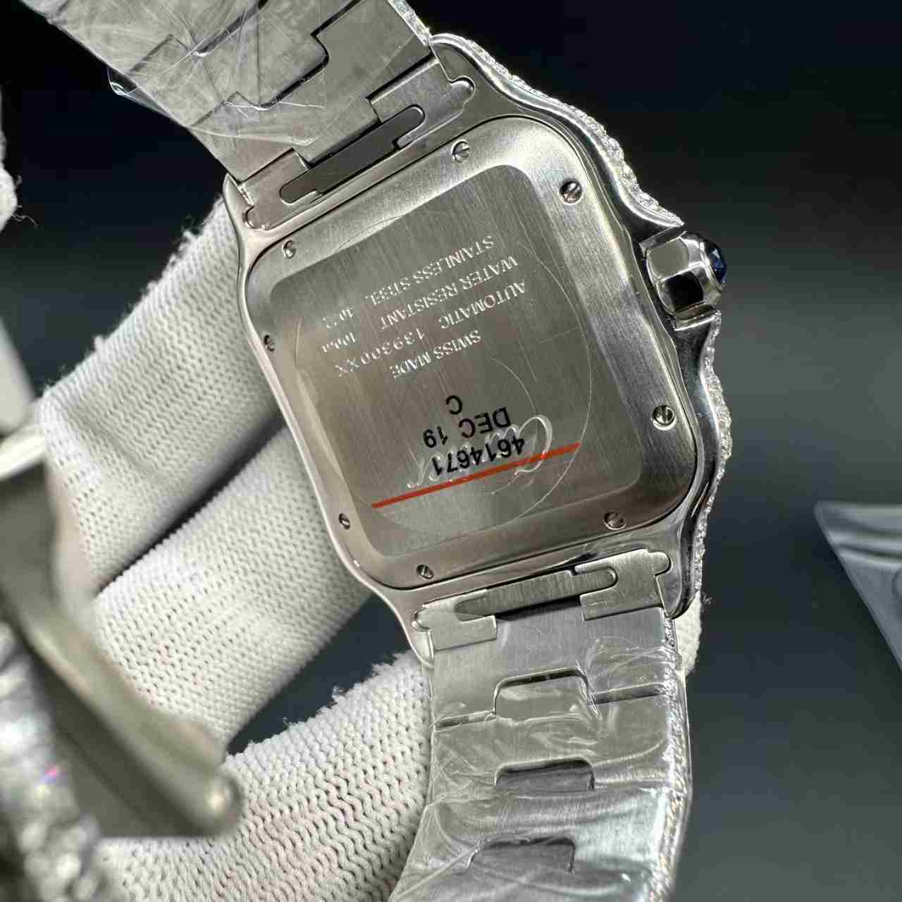 Santos Moissanite diamonds rose gold 2tone case bustdown stones  2000$