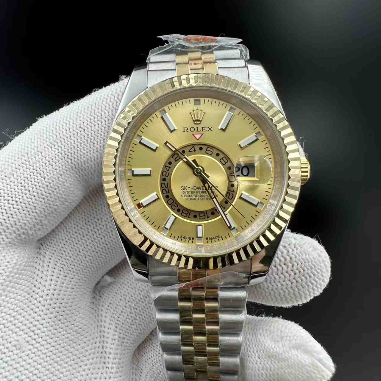 Sky-dweller AAA 2tone gold 41mm gold dial jubilee band 115$