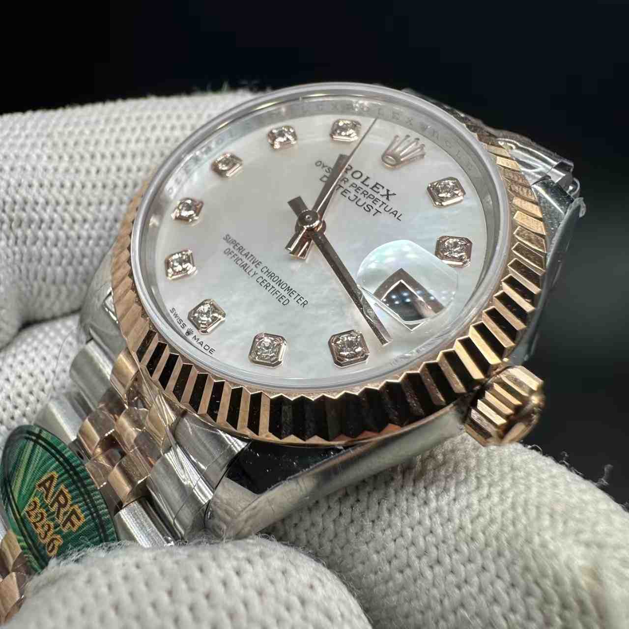Datejust ARF 2236 automatic 2tone rose gold 31mm white pearl dial jubilee band women watch 350$