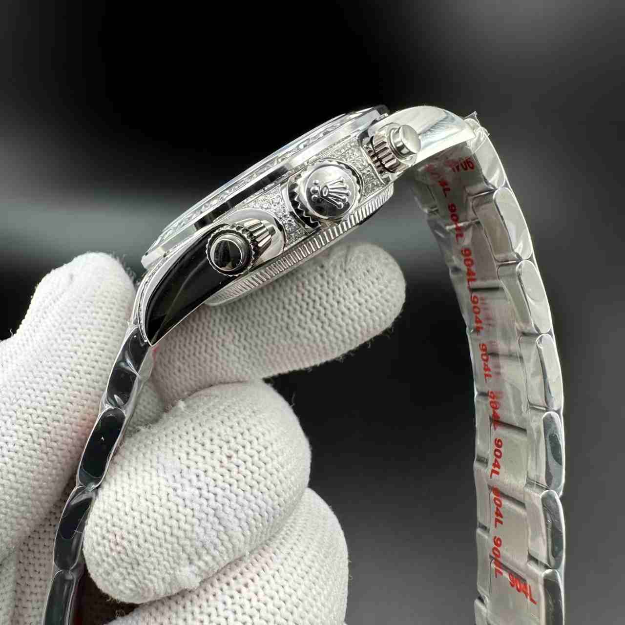 Daytona KS 7750 Tiffany blue dial baguette diamonds bezel oyster band 350$