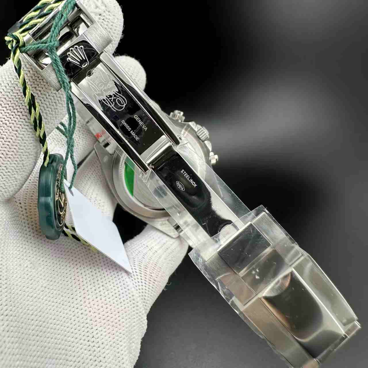 Daytona KS 7750 Tiffany blue dial baguette diamonds bezel oyster band 350$