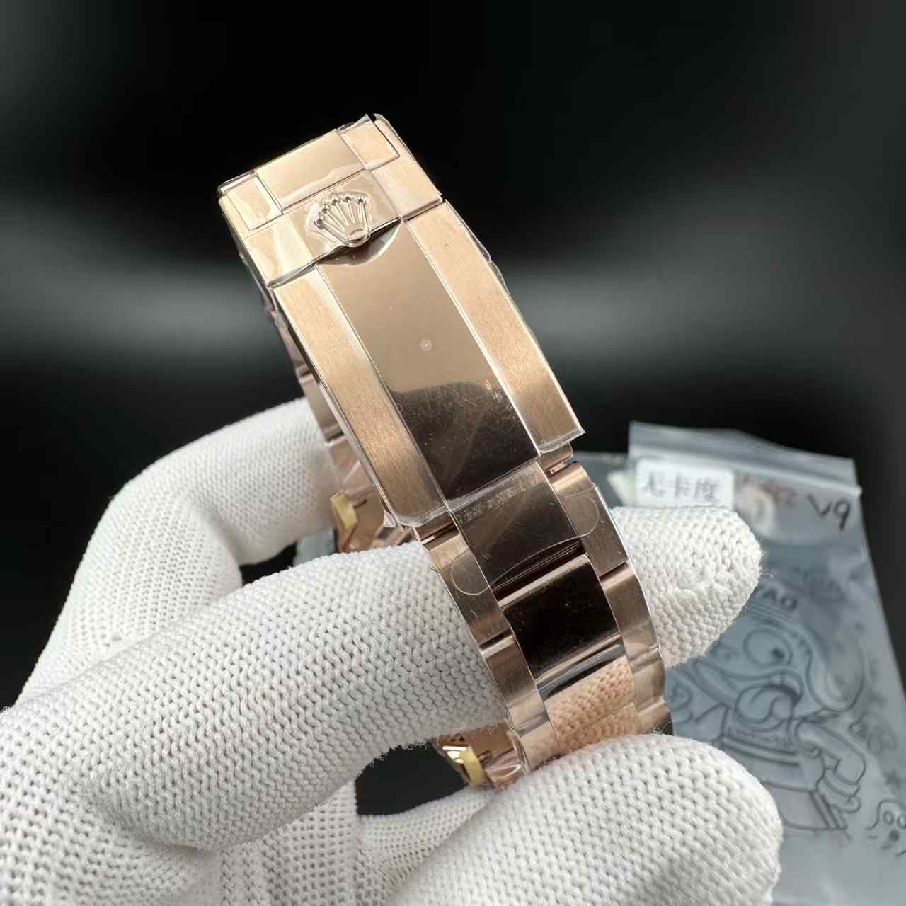 Daytona QF 4132 Free sprung movement rose gold case black bezel black dial oyster band 1000$