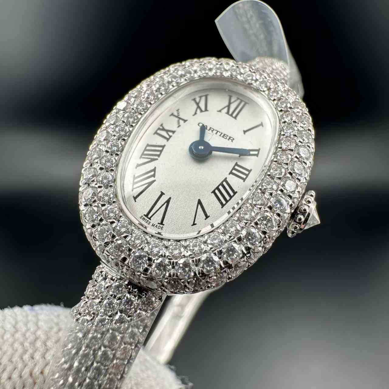 Cartier bathtub Moissanite diamonds 16/17cm bracelet  600$