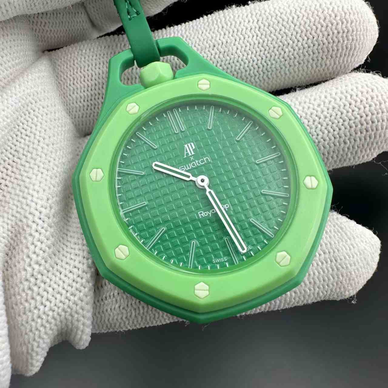AP swatch ready for sales Quartz movement plastic case 41mm  green color