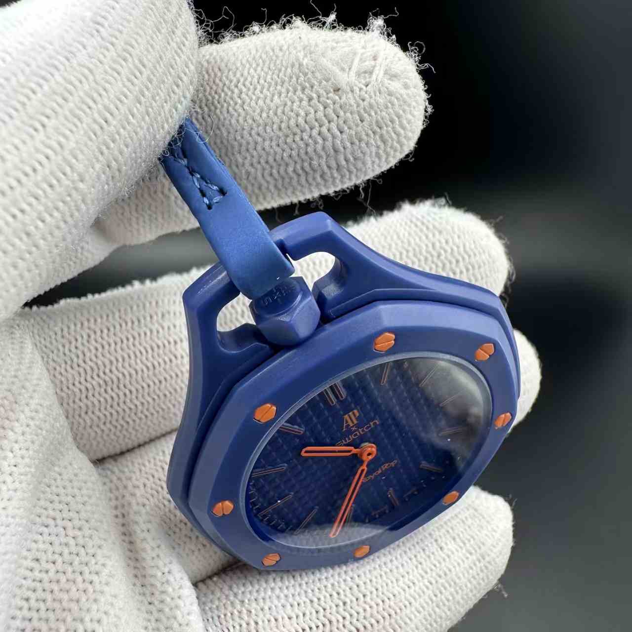 AP swatch ready for sales Quartz movement plastic case 41mm  blue  color