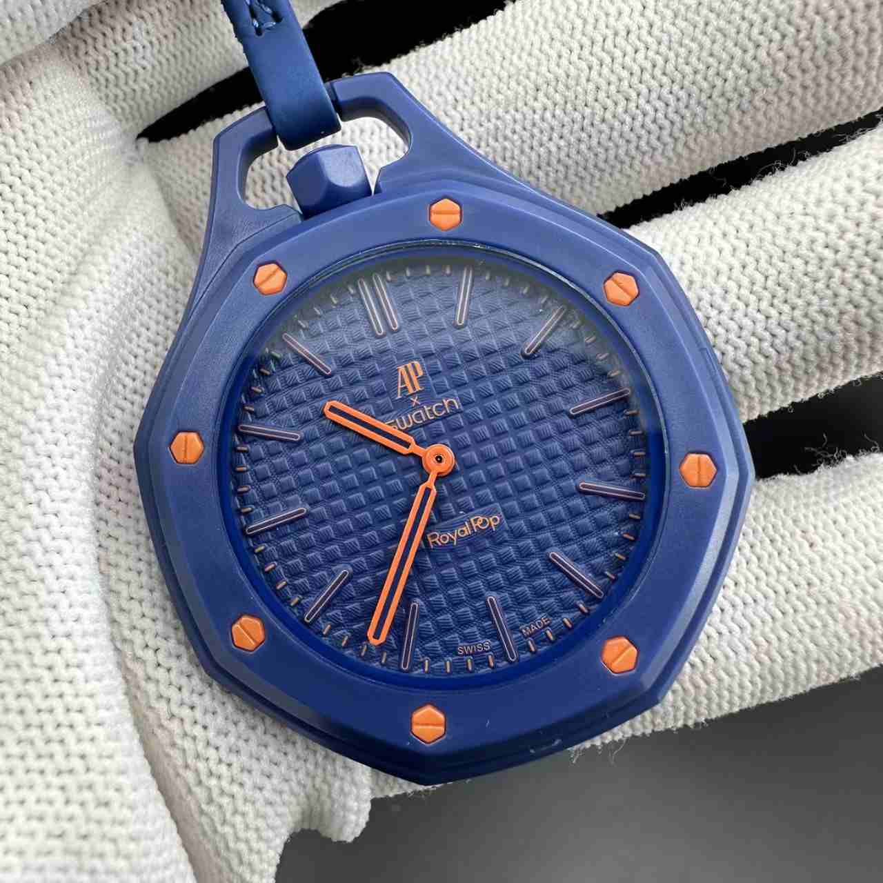 AP swatch ready for sales Quartz movement plastic case 41mm  blue  color