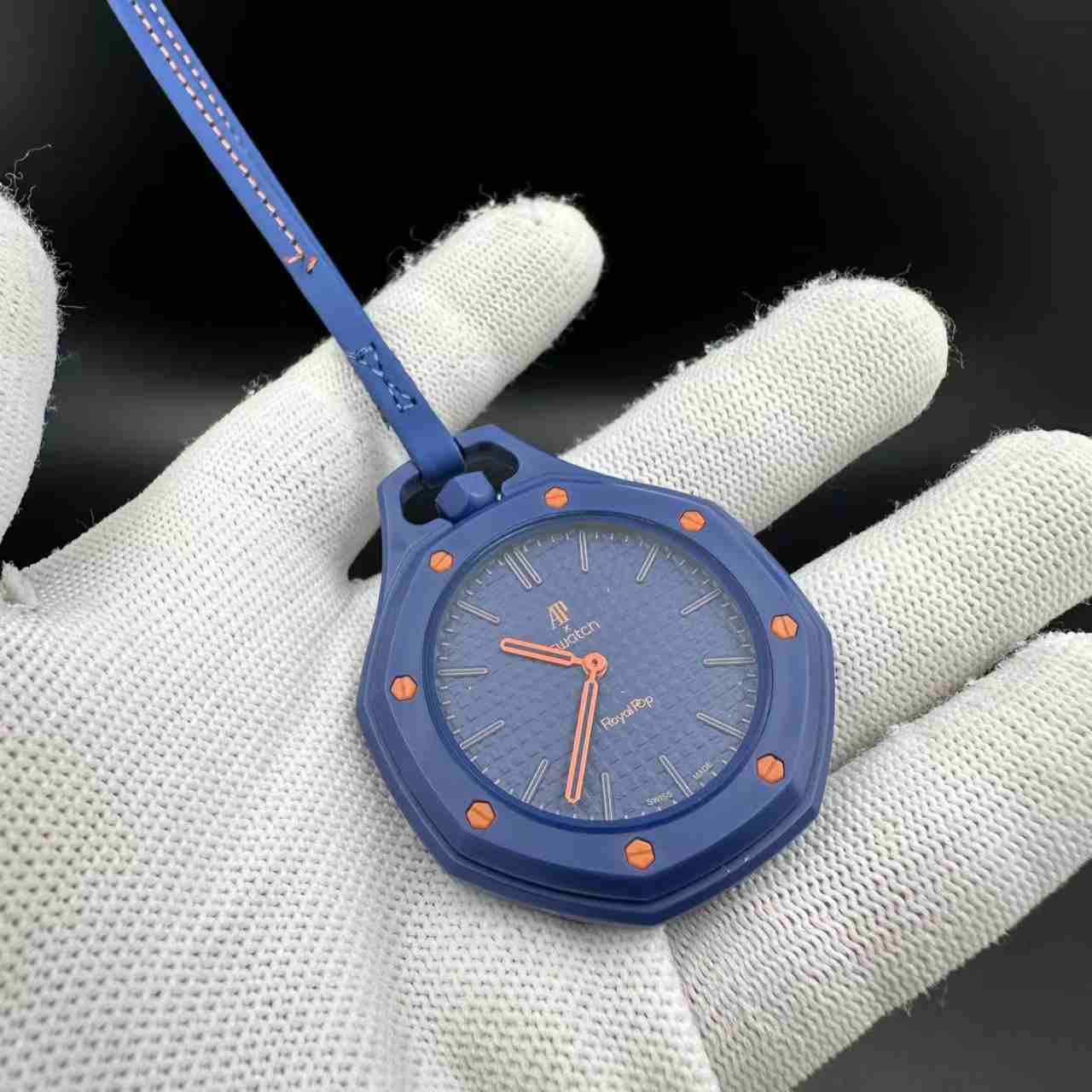 AP swatch ready for sales Quartz movement plastic case 41mm  blue  color