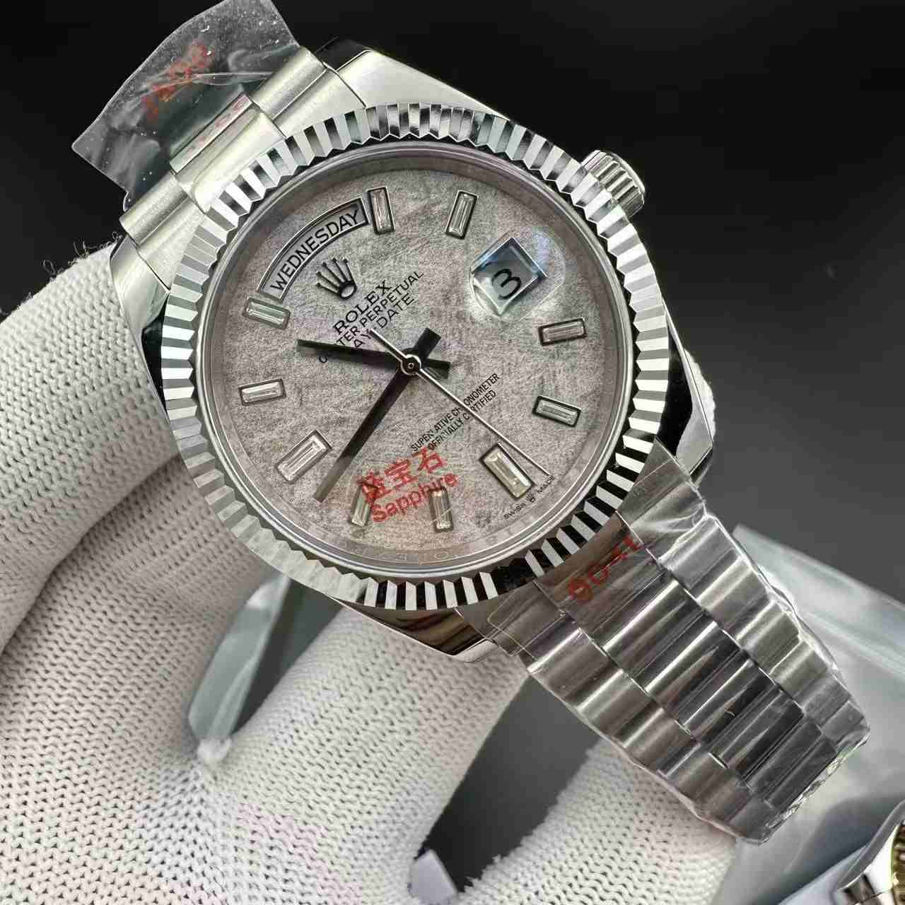 Daydate AAA+ YT meteorite dial baguette numbers 40mm 125$