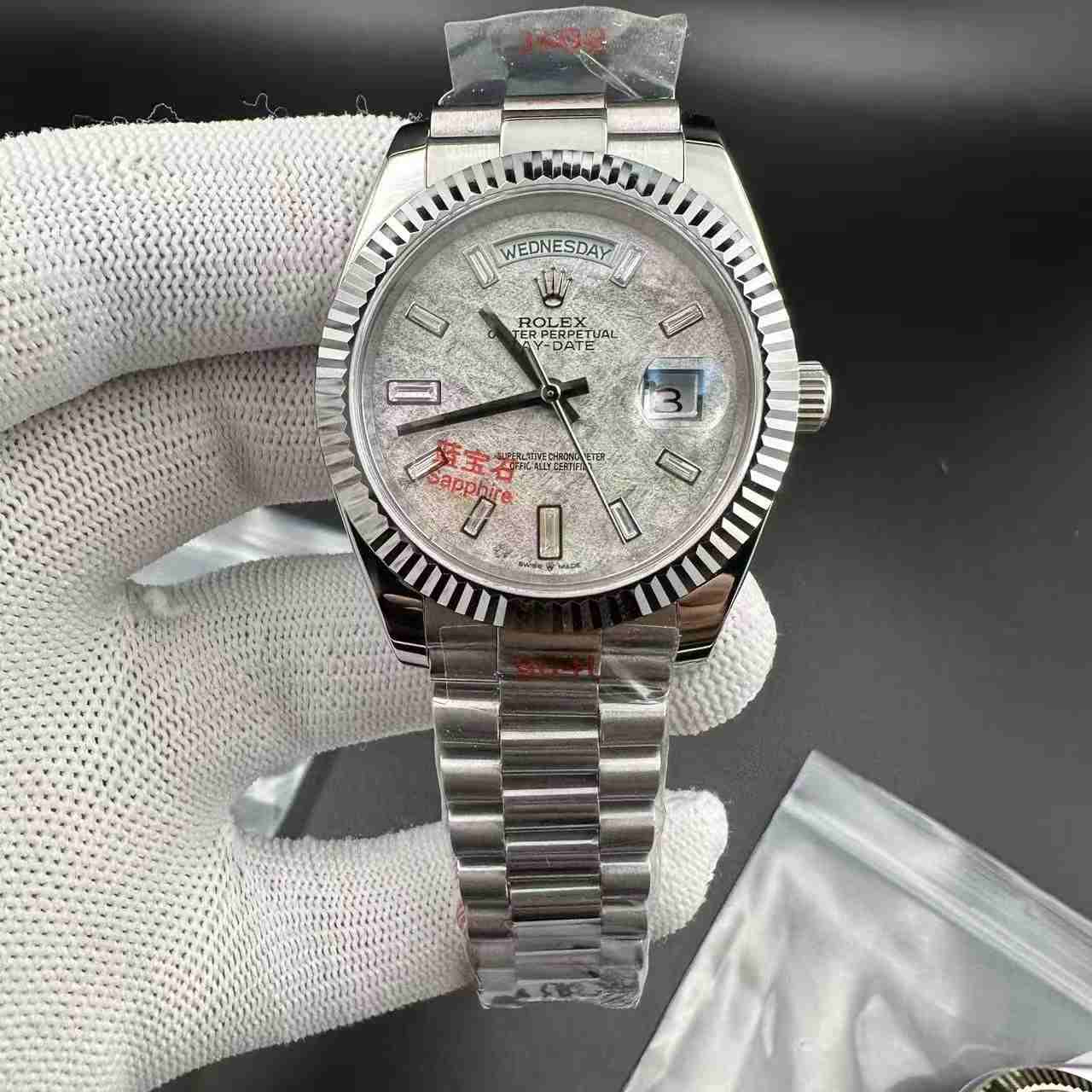 Daydate AAA+ YT meteorite dial baguette numbers 40mm 125$