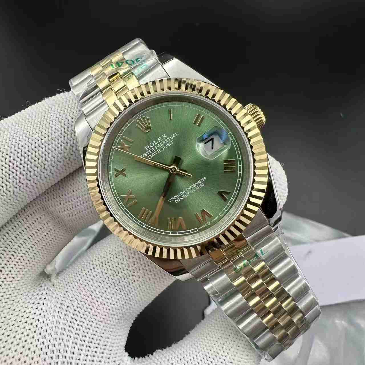 Datejust AAA+ YT factory 2tone gold case 41mm Roman green dial jubilee band 115$