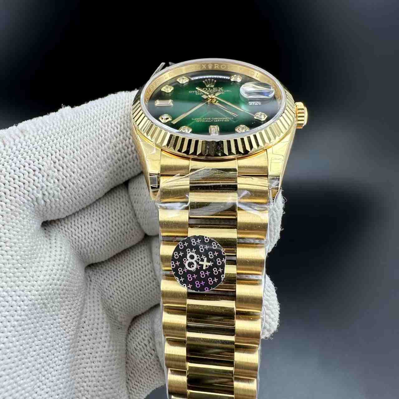 Daydate 36mm 8+ factory gold case green dial President band women watch 370$