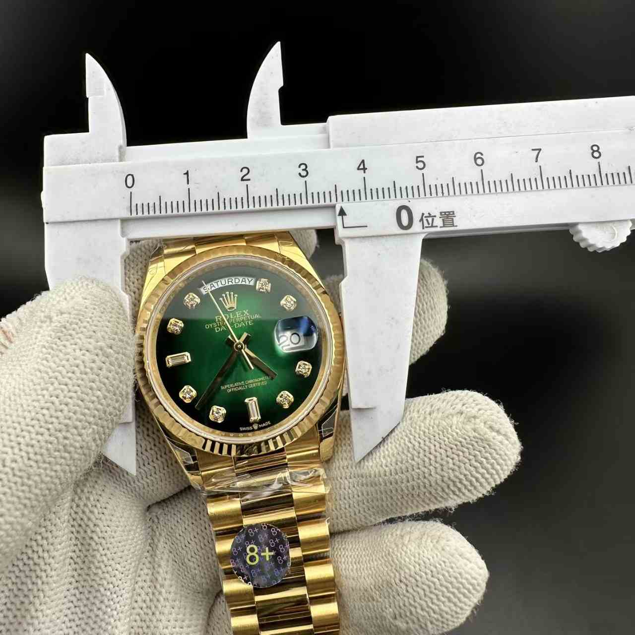 Daydate 36mm 8+ factory gold case green dial President band women watch 370$